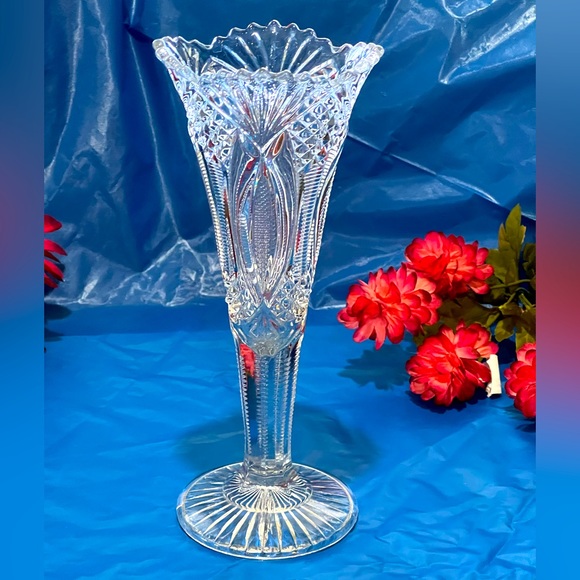 Antique EAPG McKee Glass 12" Trumpet Vase - OMN Jubilee Pattern, Circa 1… - Picture 1 of 5